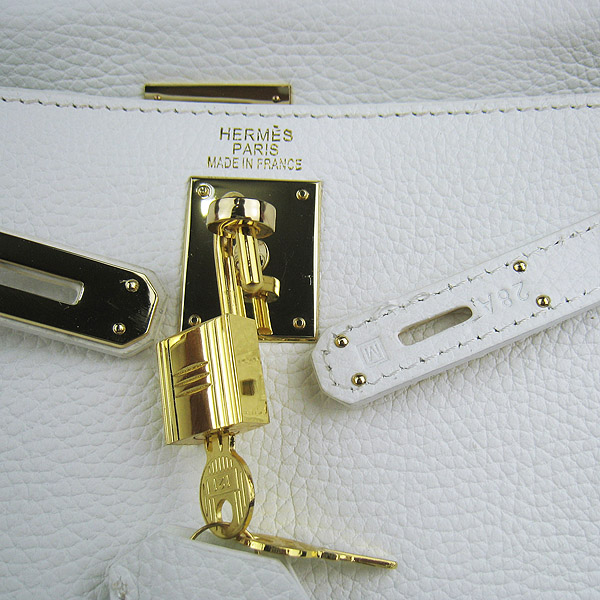 7A Replica Hermes Kelly 32cm Togo Leather Bag White 6108 - Click Image to Close